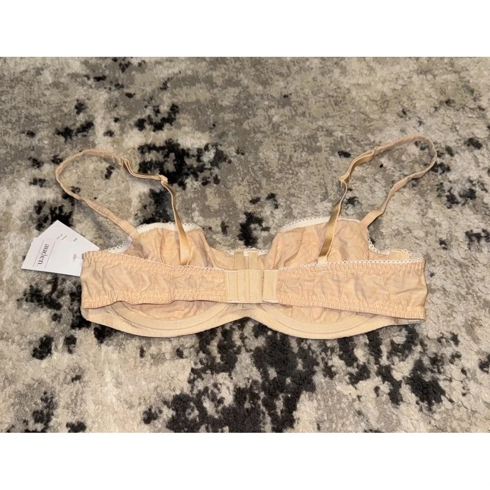 Auden Beige Nude  Unlined Balconette Bra Bralette Sz Medium Womems New